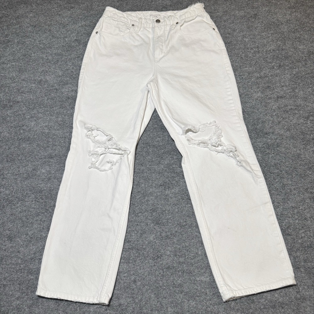 Good American Jeans Womens 6/28 White Good Legs Straight Distressed‎ Made USA